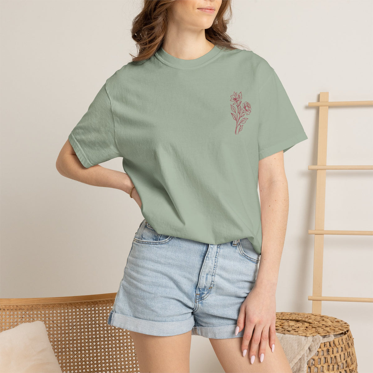 Double Bloom Signature Floral Comfort Colors Tee