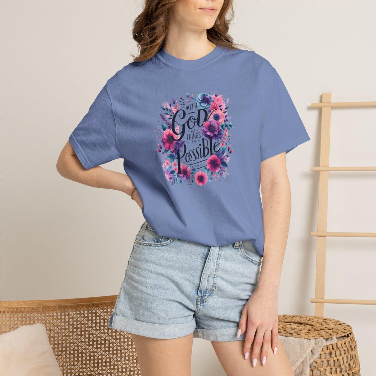 God Is Possible Floral T-Shirt