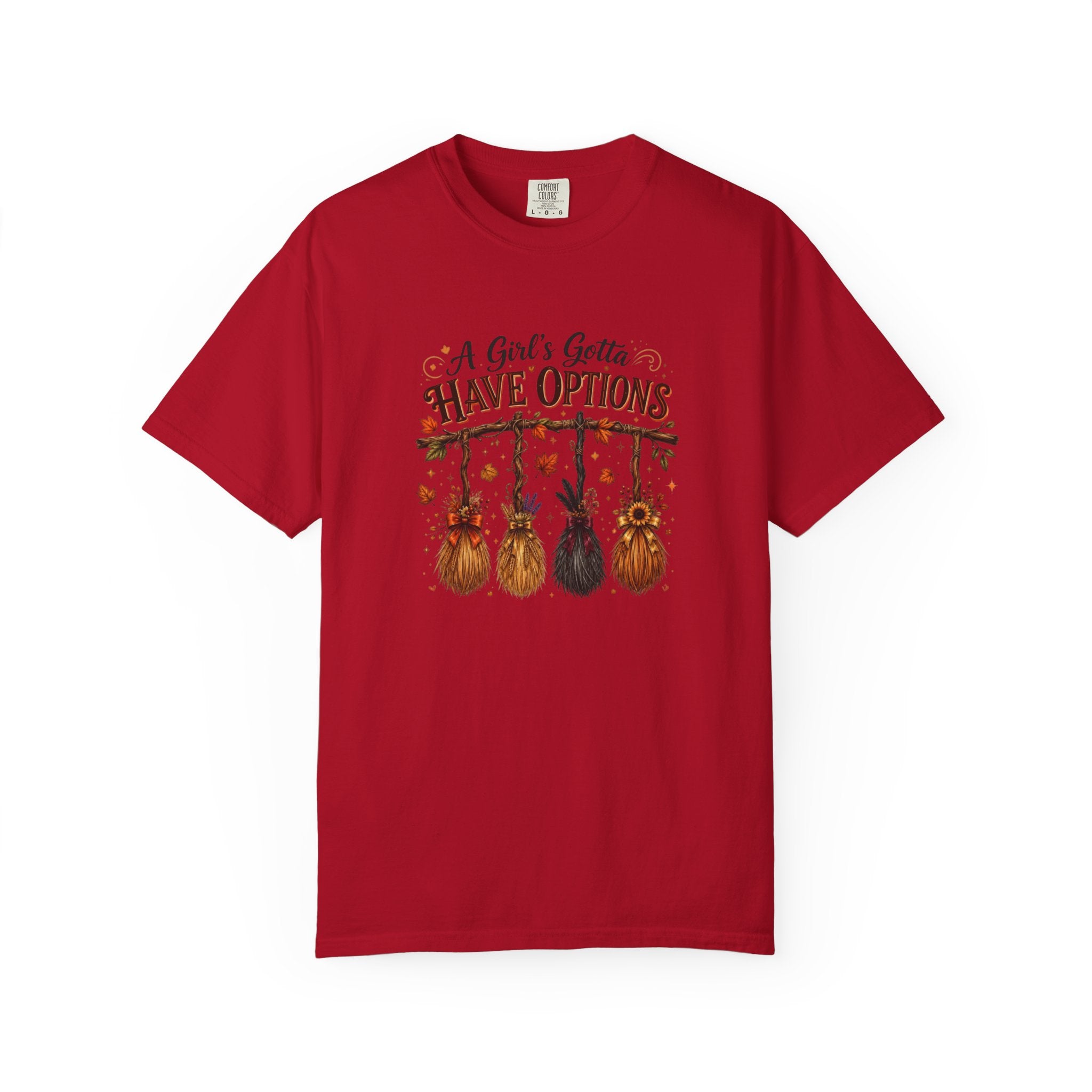 "A Girl's Gotta Have Options" Autumn Gnome Tee