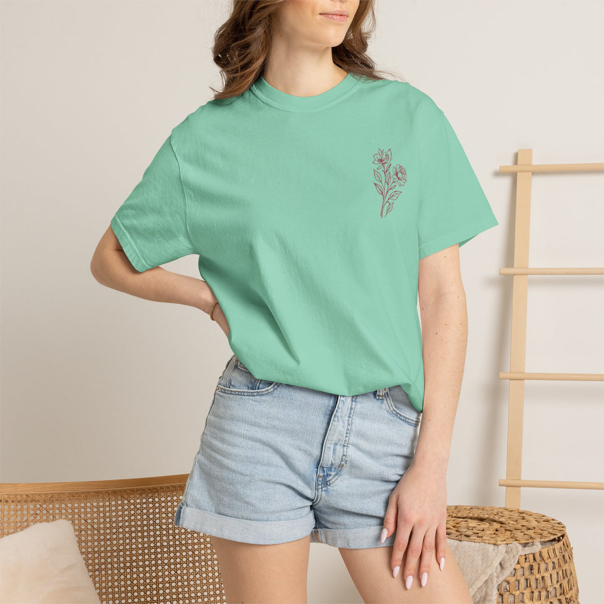 Double Bloom Signature Floral Comfort Colors Tee