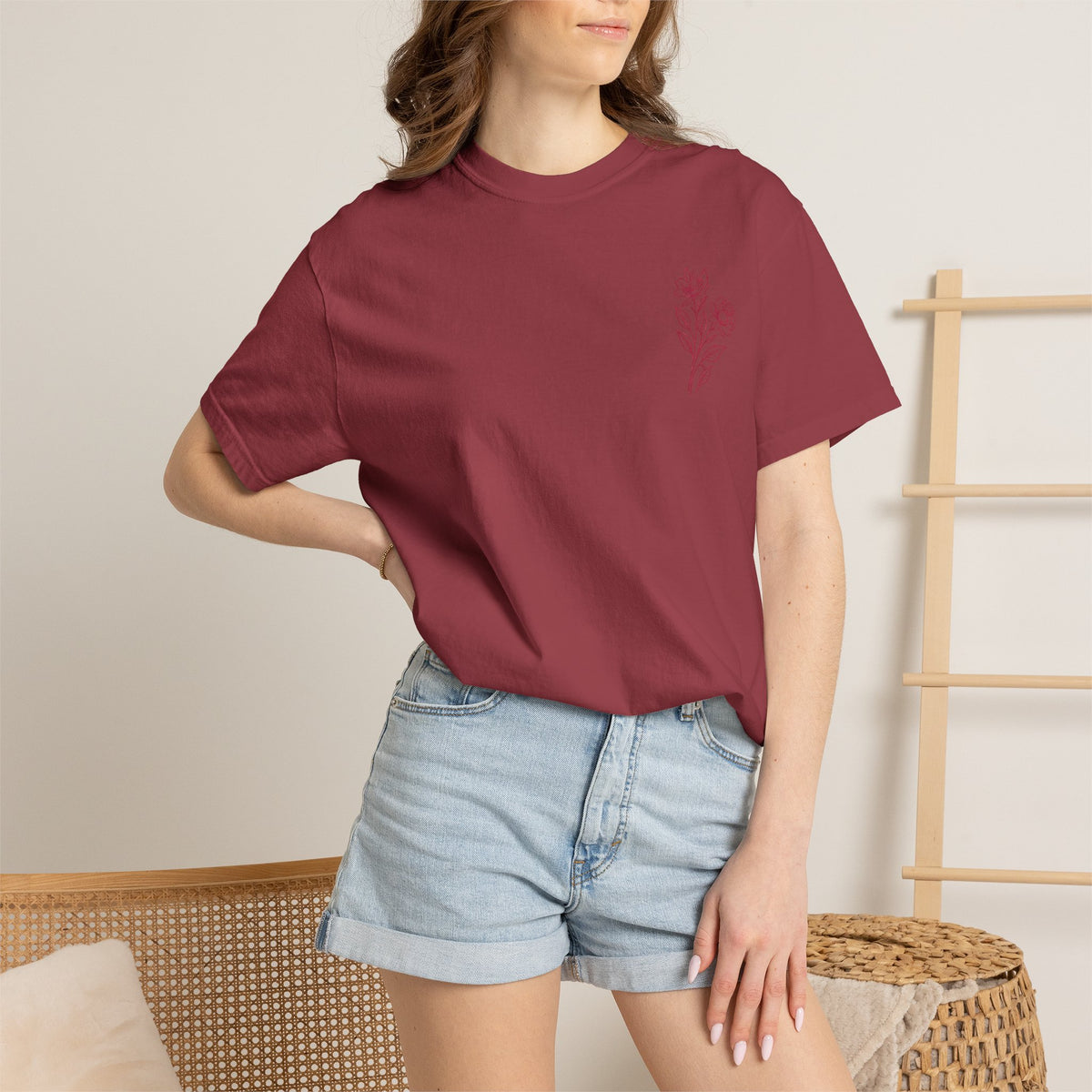 Double Bloom Signature Floral Comfort Colors Tee
