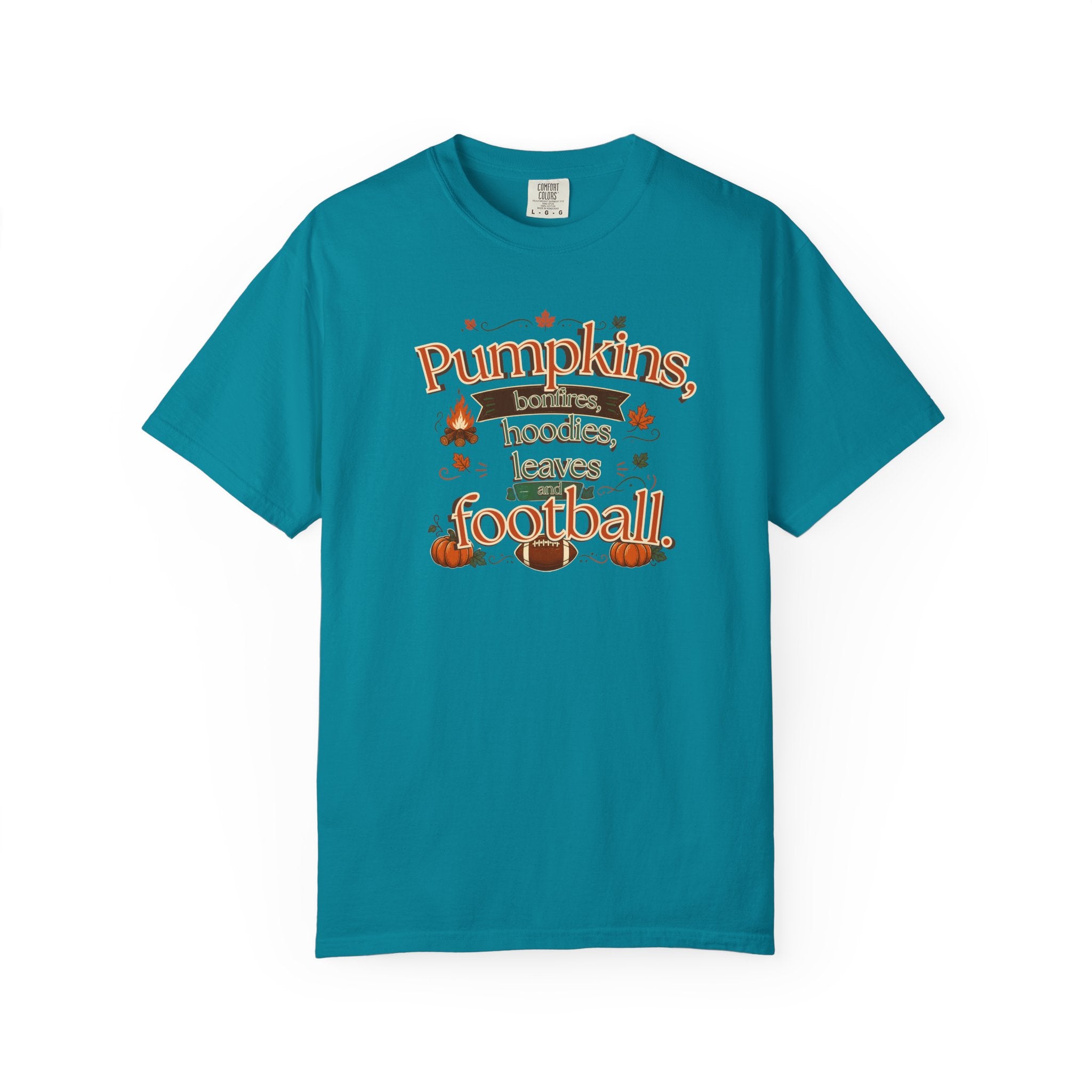 Fall Pumpkins Hoodies Leaves Football T‑Shirt