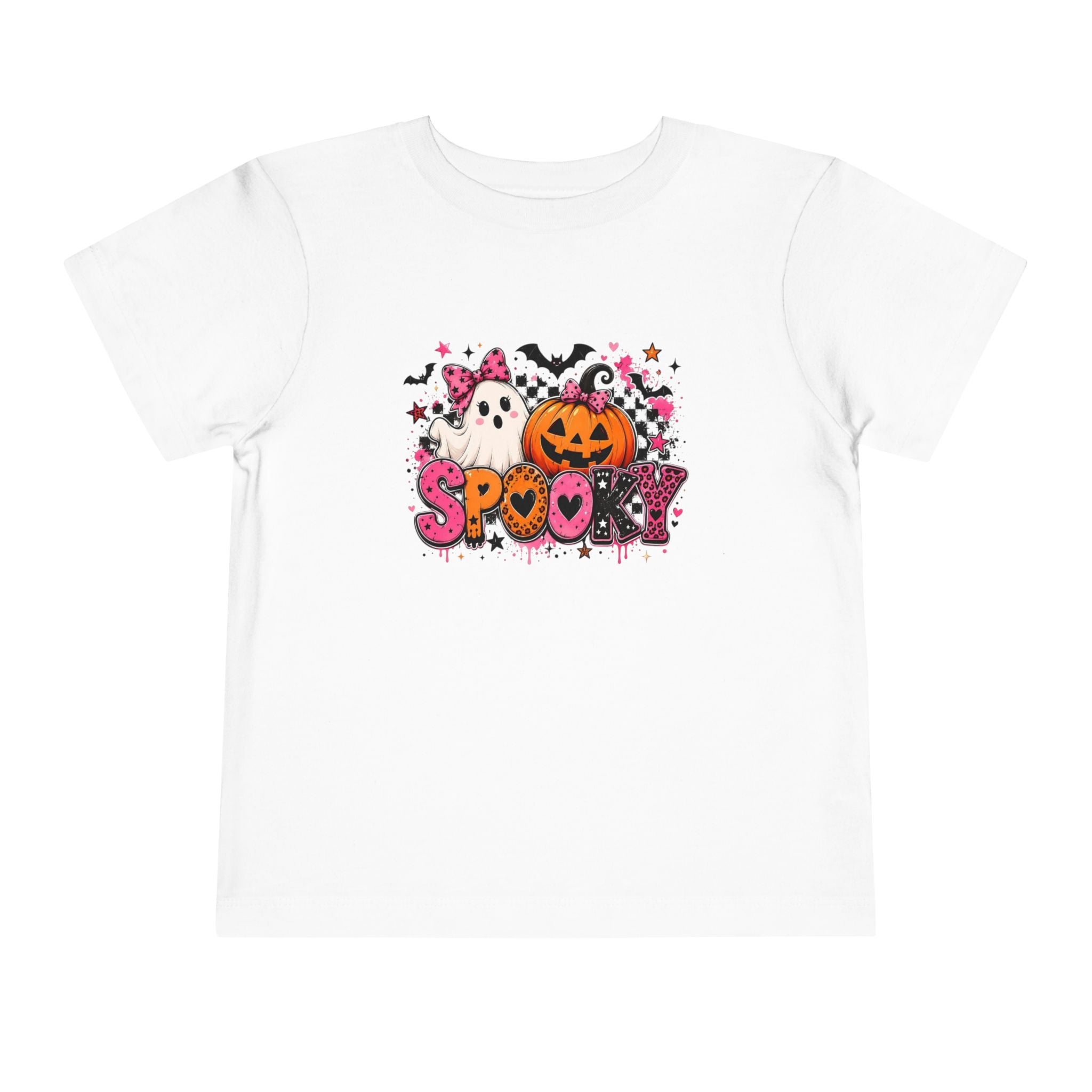 Toddler Tee — "Spooky" Halloween Ghost & Pumpkin Shirt