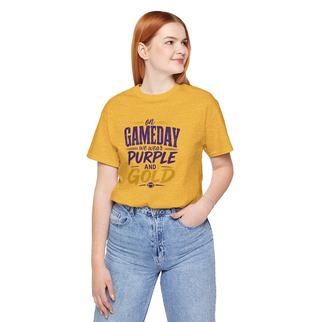 On Gameday We Wear Purple and Gold Football Shirt