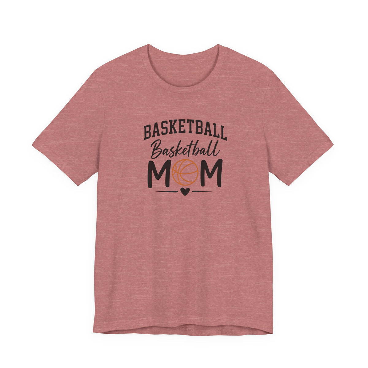 Basketball Mom Tee with Heart and Ball Graphic