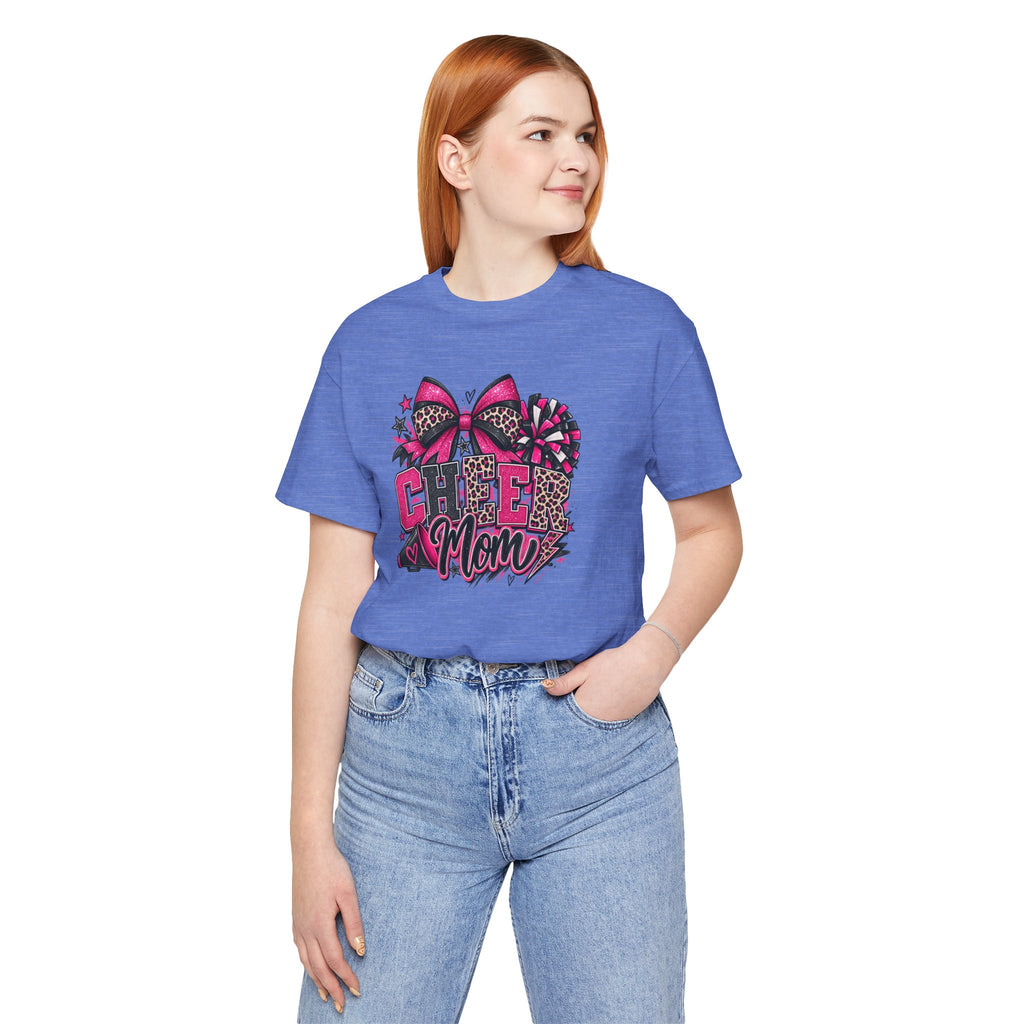 Pink Leopard Cheerleading Mom Tee