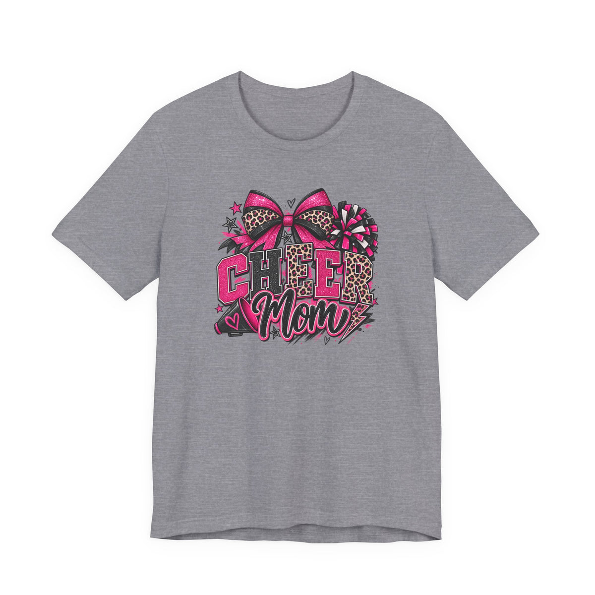 Pink Leopard Cheerleading Mom Tee