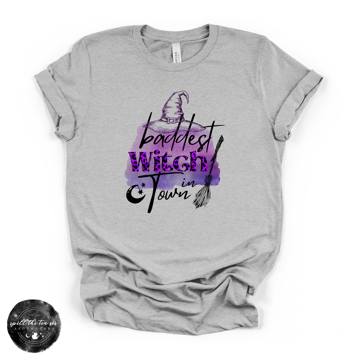 “Baddest Witch in Town” Halloween Graphic T-Shirt