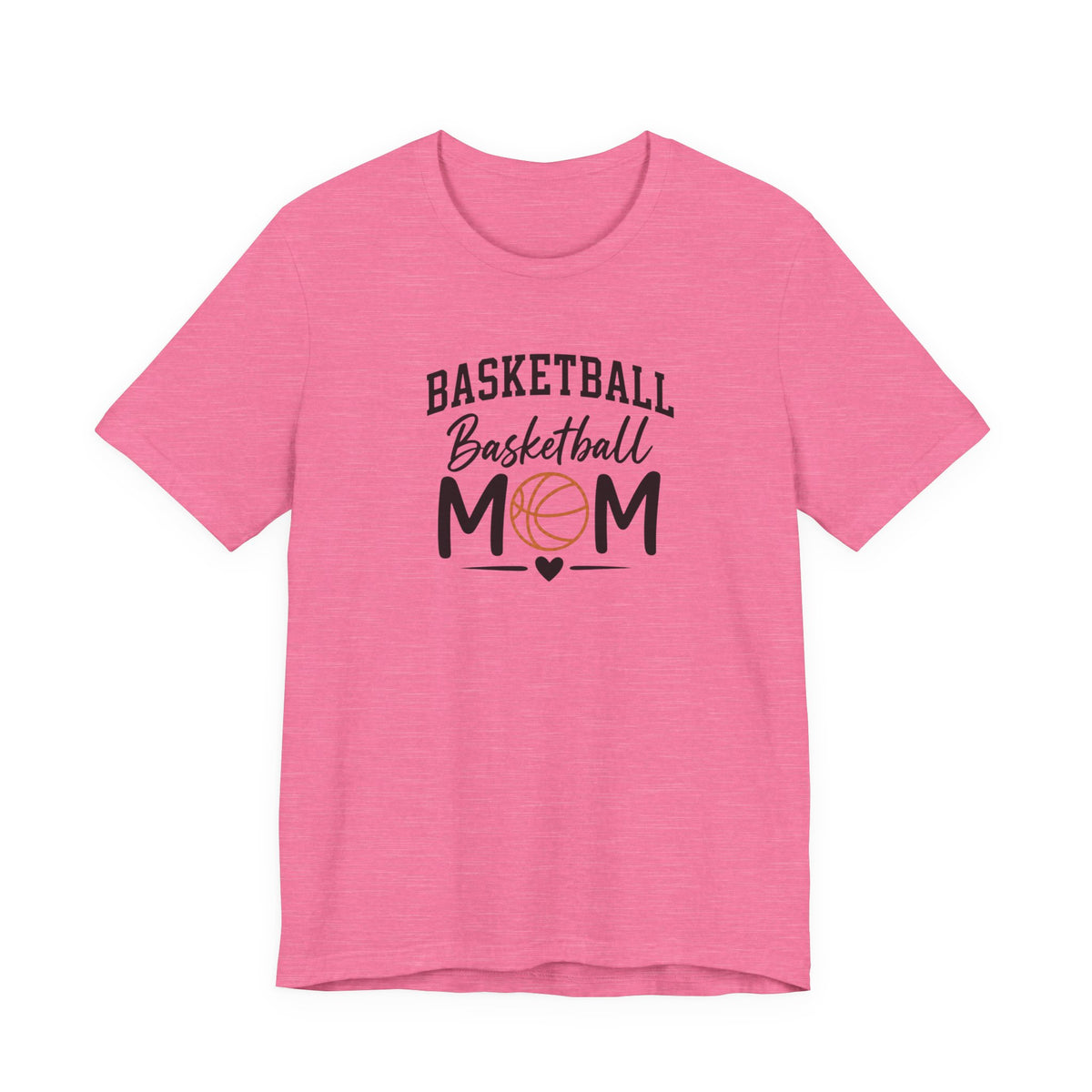 Basketball Mom Tee with Heart and Ball Graphic