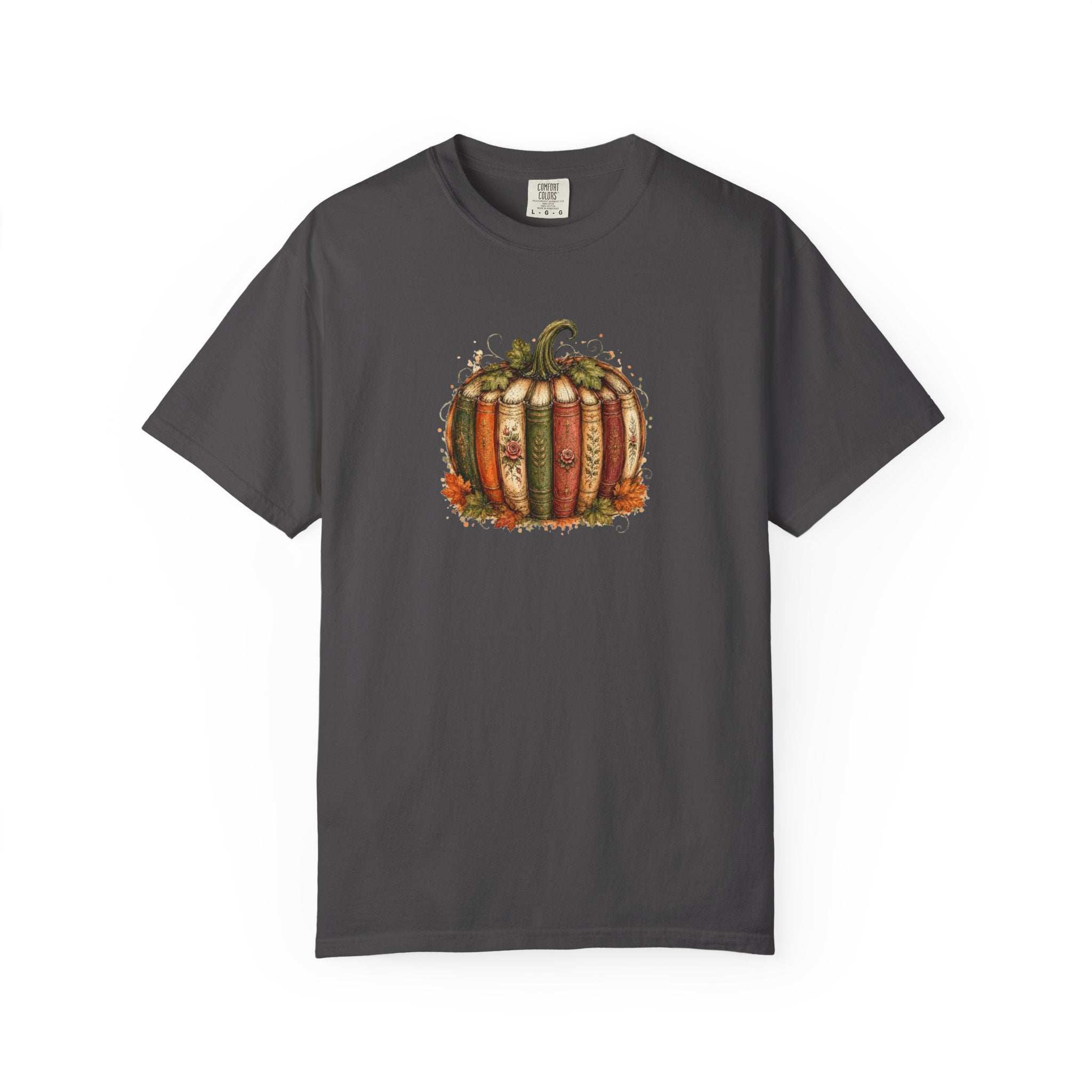 Vintage Fall Pumpkin Book Graphic T-Shirt