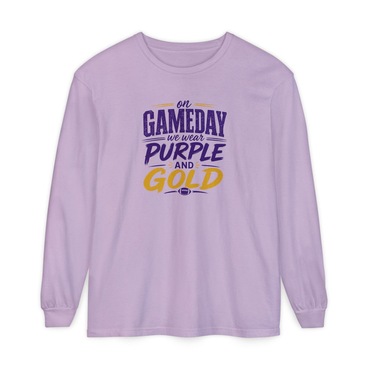 Gameday We Wear Purple and Gold Long Sleeve Tee