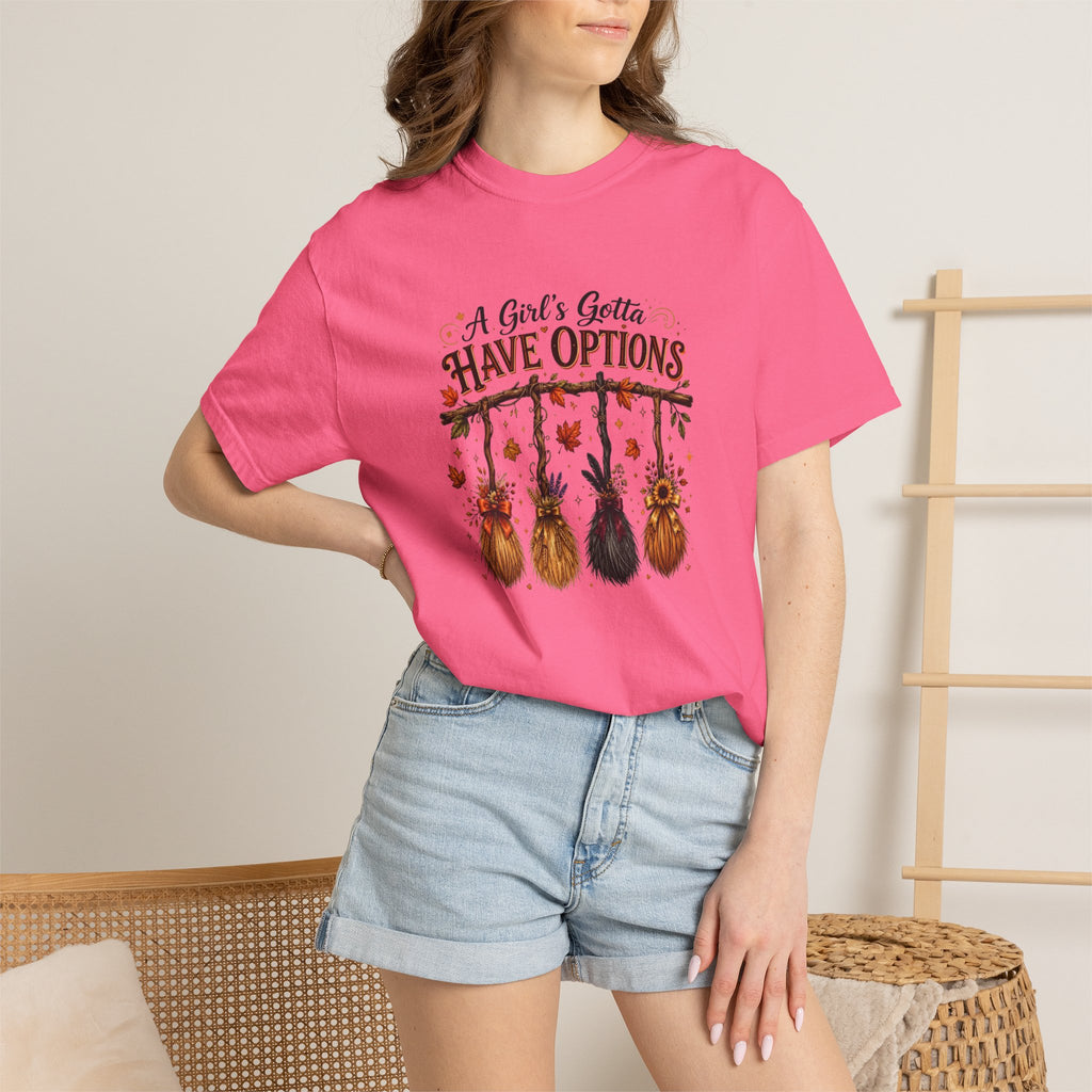 "A Girl's Gotta Have Options" Autumn Gnome Tee