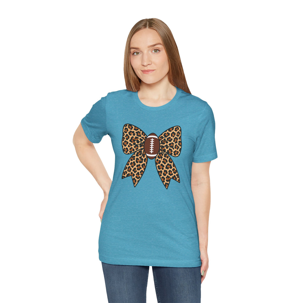 Leopard Football Bow Tee