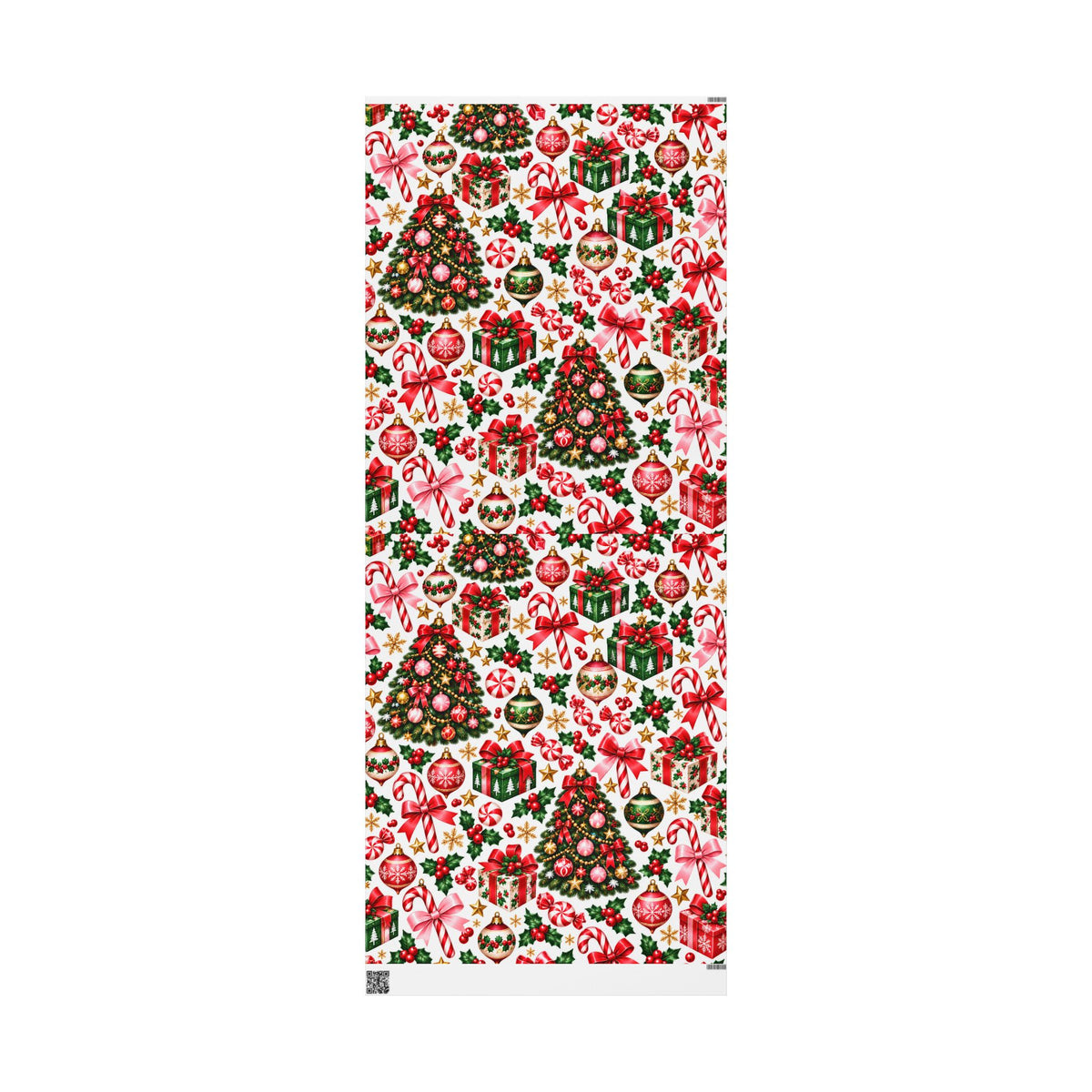 Peppermint & Pretty Bows | Vintage Christmas Wrapping Paper