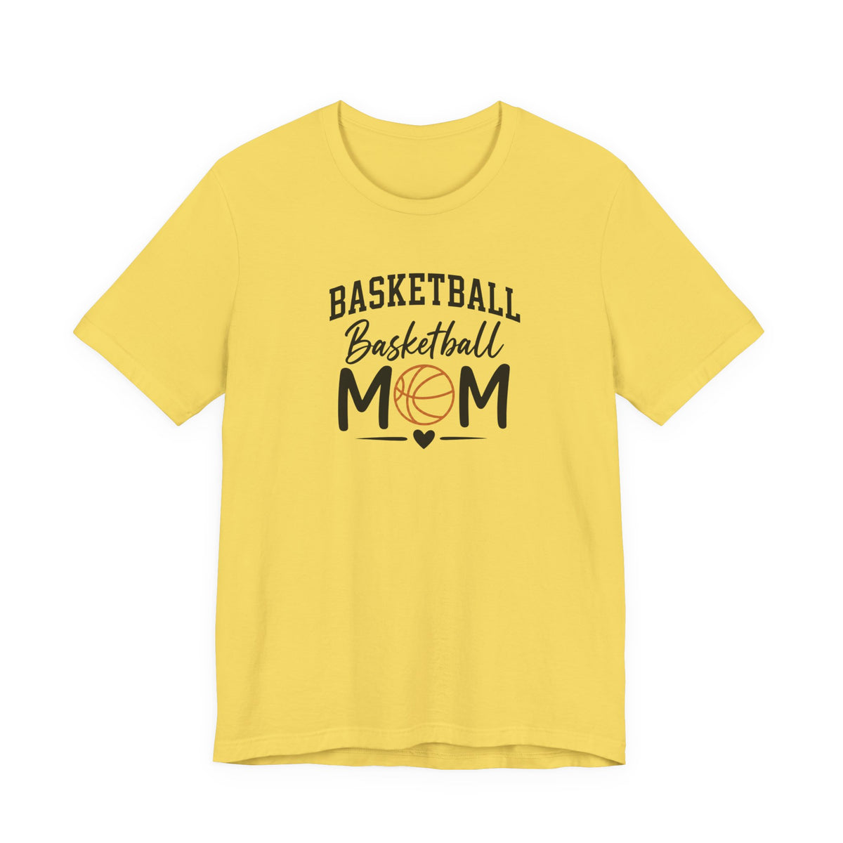 Basketball Mom Tee with Heart and Ball Graphic