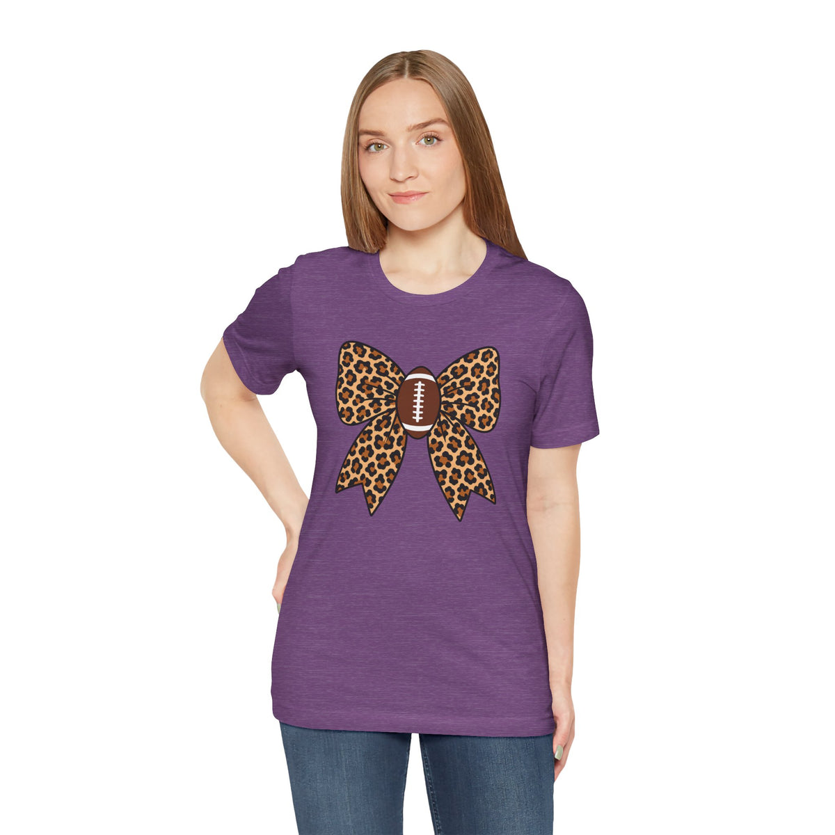 Leopard Football Bow Tee