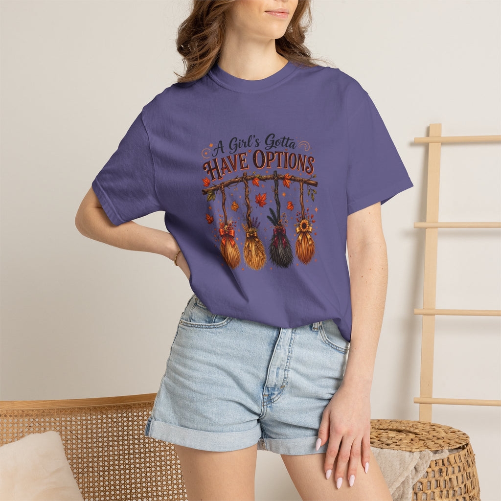 "A Girl's Gotta Have Options" Autumn Gnome Tee