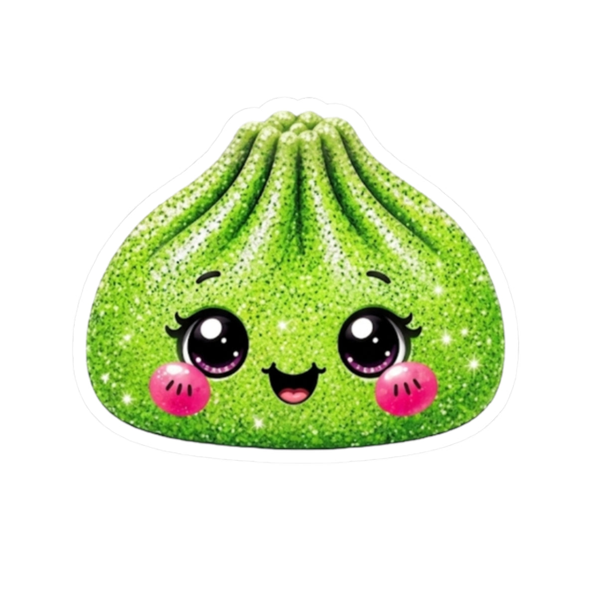 Cute Glitter Green Dumpling Sticker