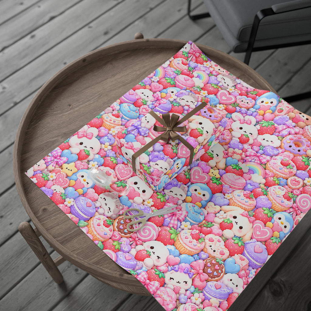 Kawaii Squishies Wrapping Paper – Cute Pastel Pink Gift Wrap