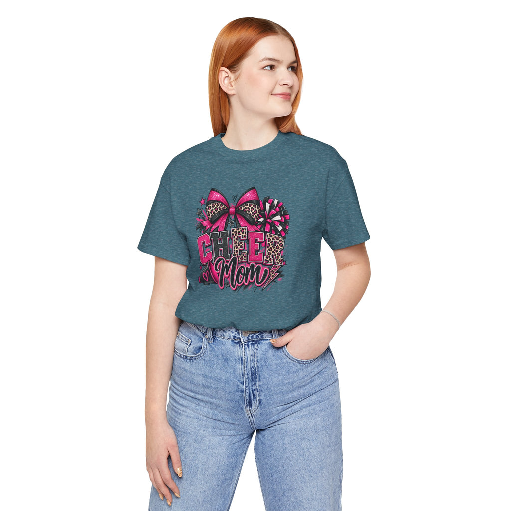 Pink Leopard Cheerleading Mom Tee