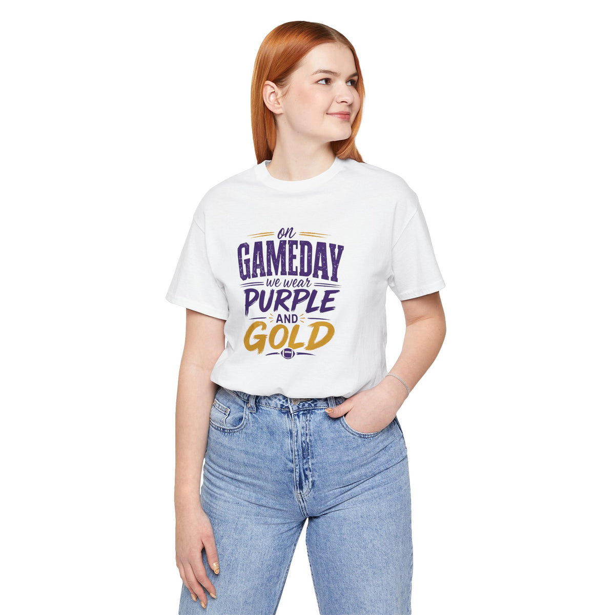 On Gameday We Wear Purple and Gold Football Shirt