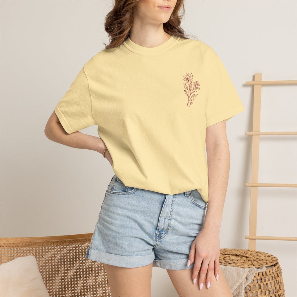 Double Bloom Signature Floral Comfort Colors Tee
