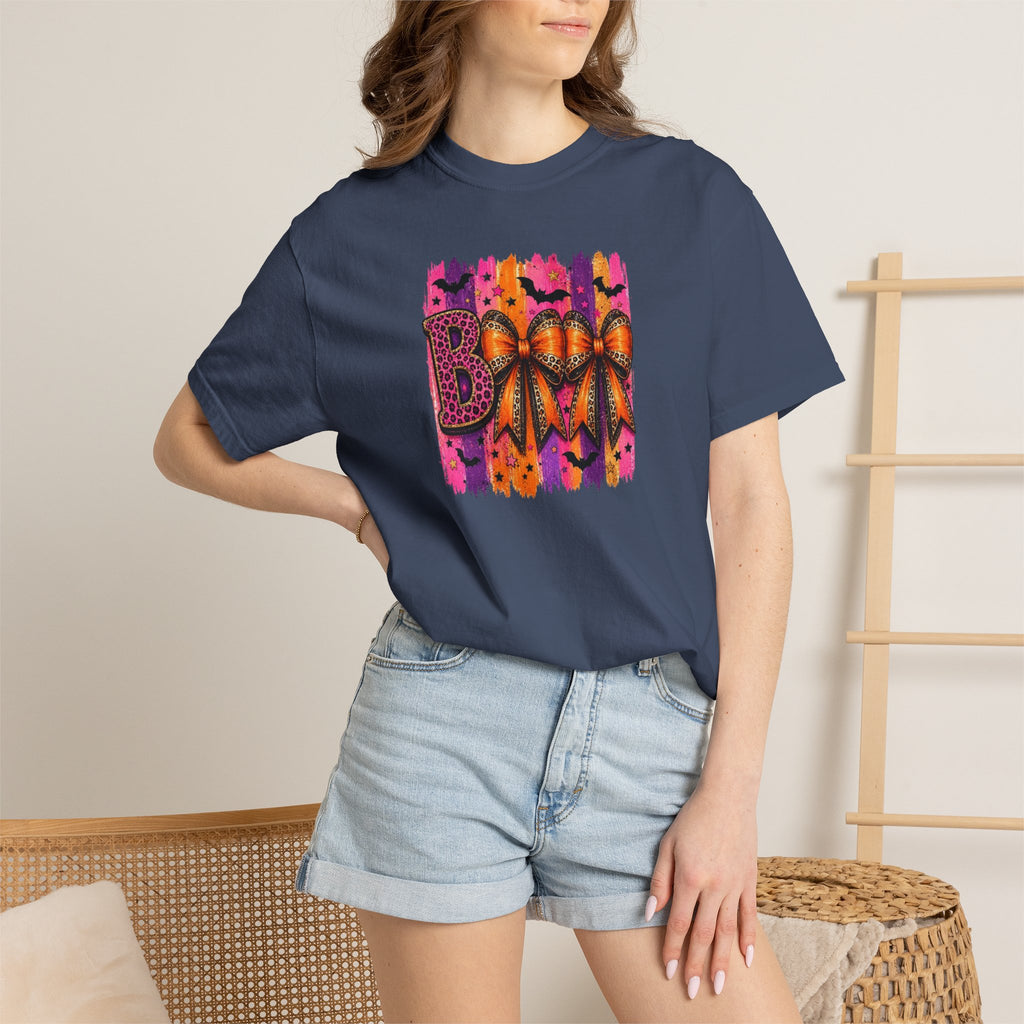 Boo Halloween Graphic T-Shirt — Colorful Spooky Pumpkin Design