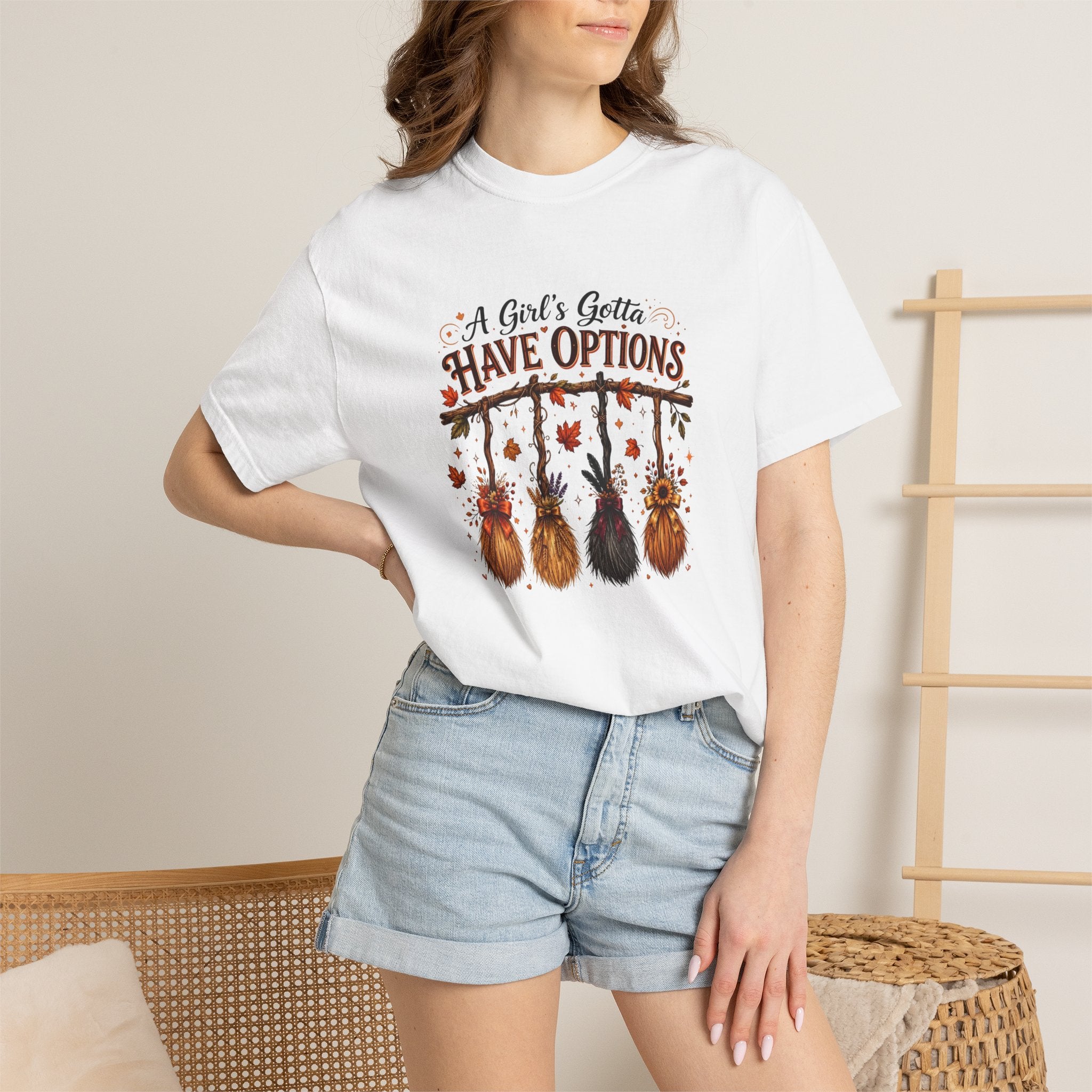 "A Girl's Gotta Have Options" Autumn Gnome Tee