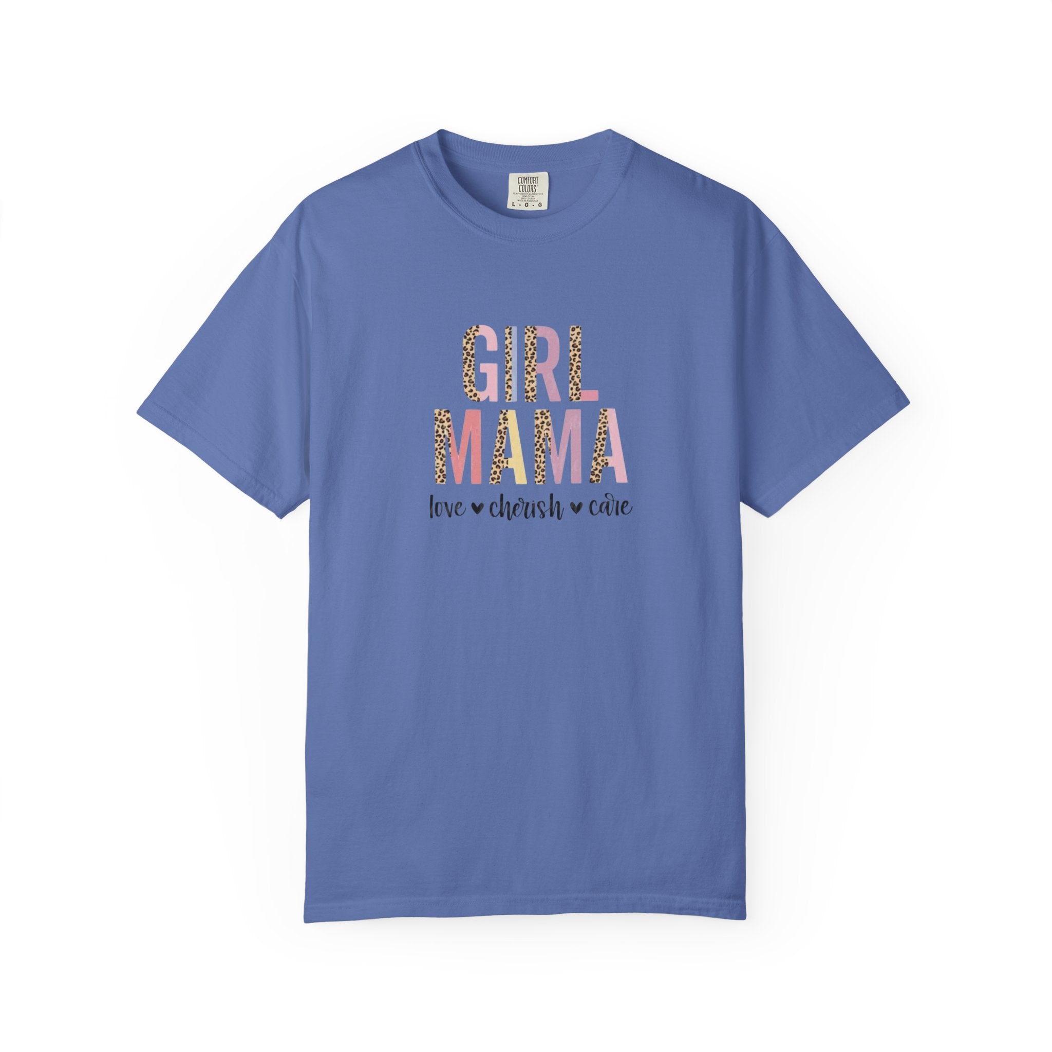 Girl Mama T-Shirt — Floral Leopard Print “Girl Mama” Graphic Tee (Love • Cherish • Cuddle)