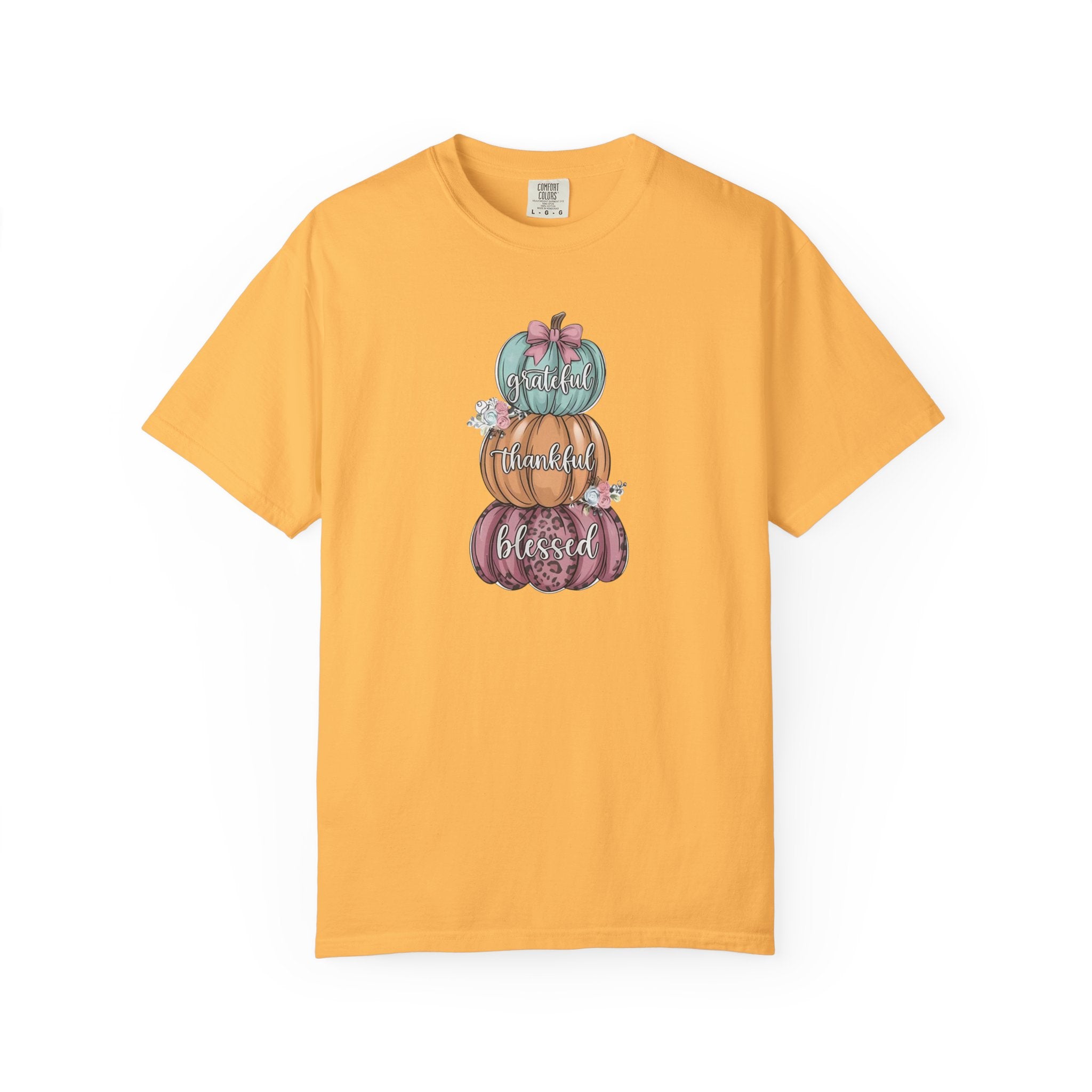 Pumpkin Stack "Grateful Thankful Blessed" T-Shirt
