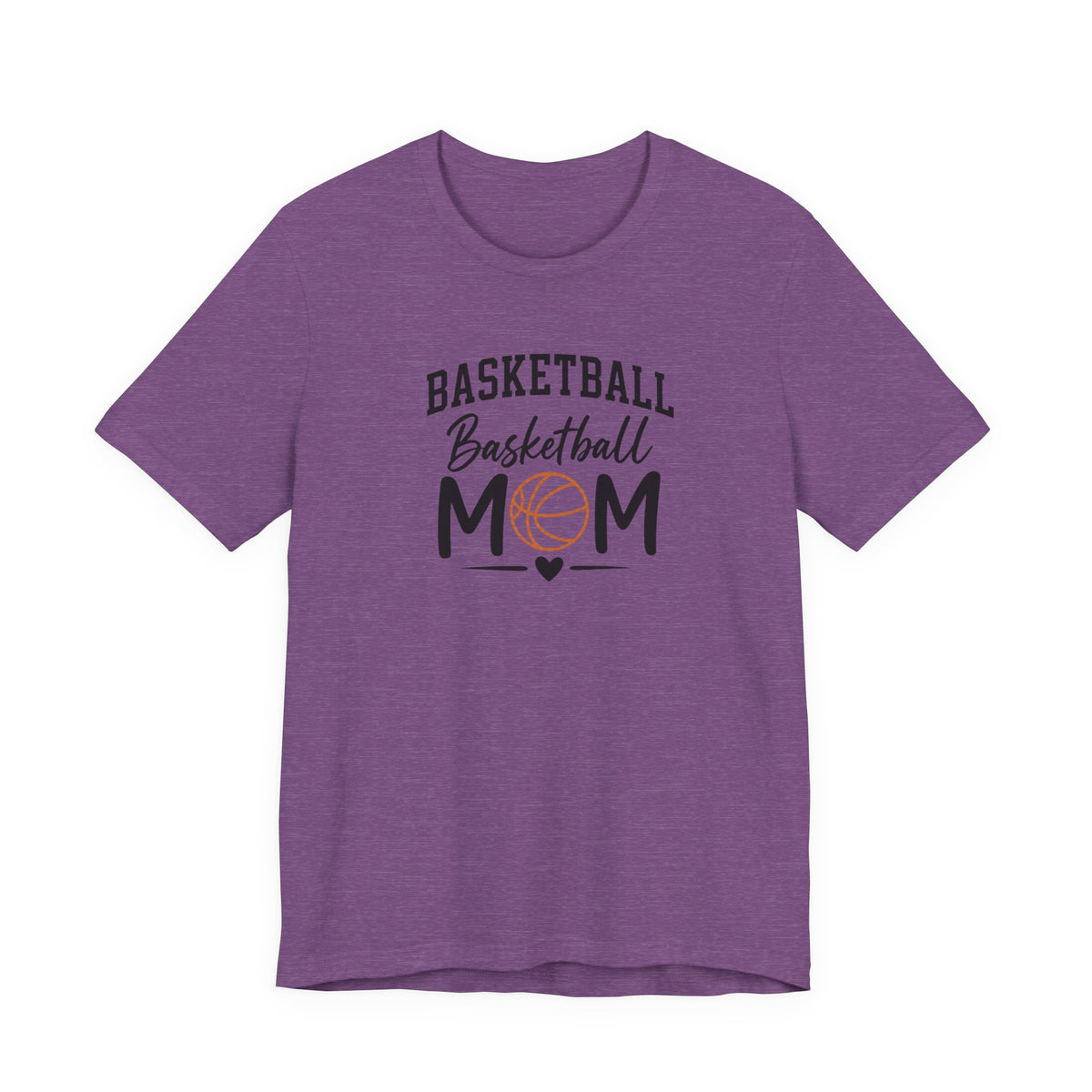 Basketball Mom Tee with Heart and Ball Graphic