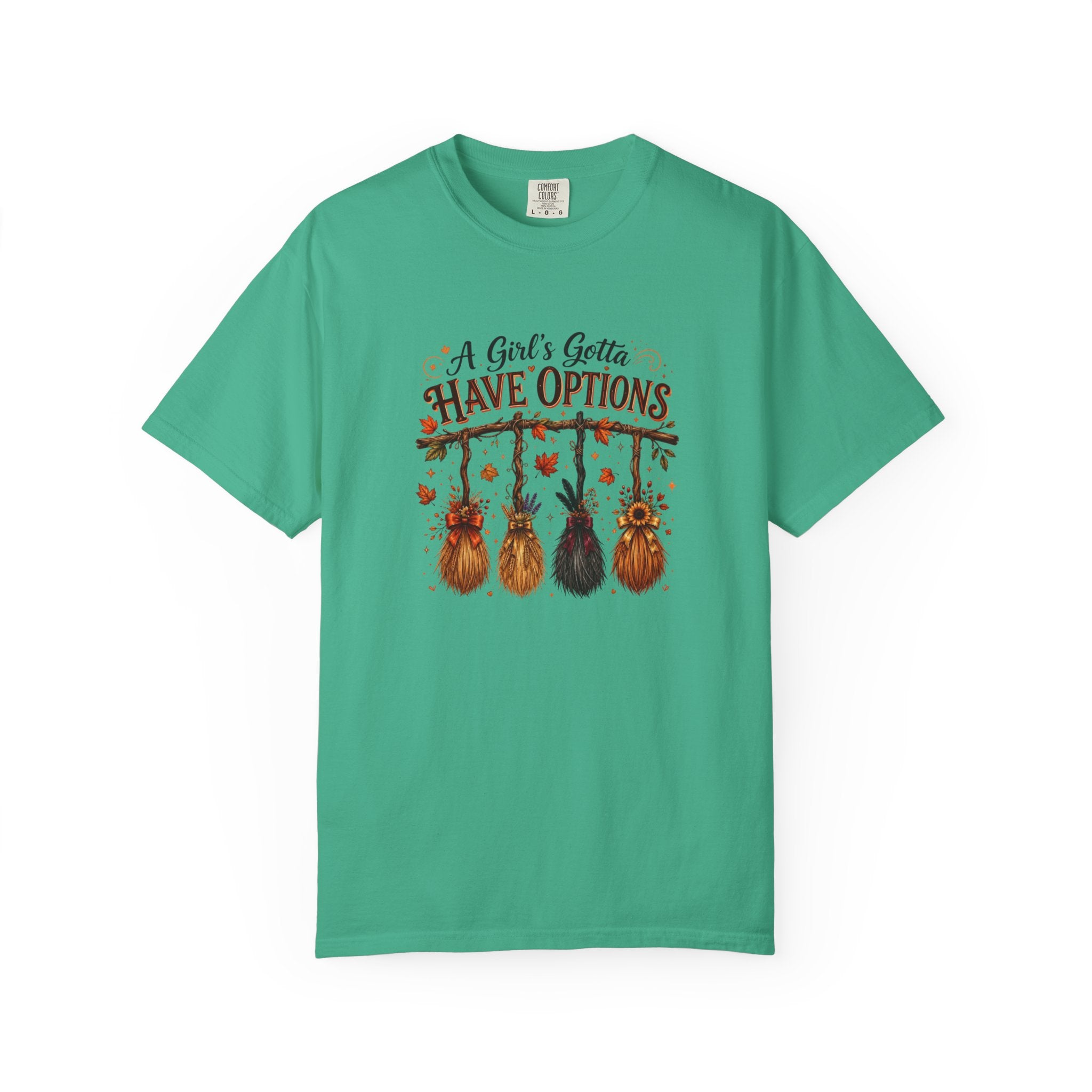 "A Girl's Gotta Have Options" Autumn Gnome Tee