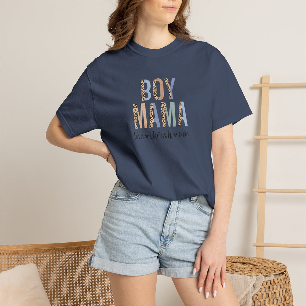 Boy Mama T-Shirt – Retro Floral 'Boy Mama' Tee with 'love  cherish  raise'