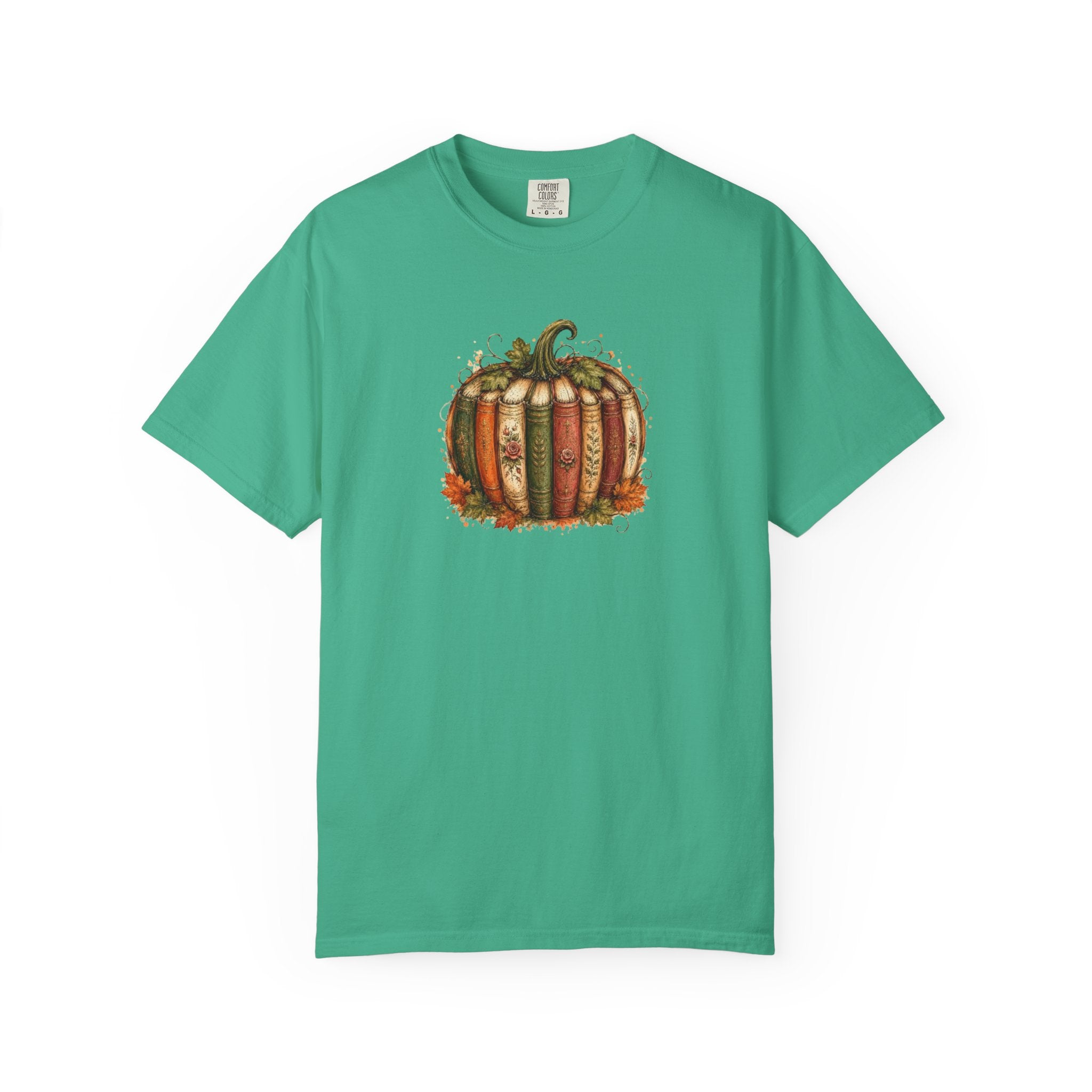 Vintage Fall Pumpkin Book Graphic T-Shirt