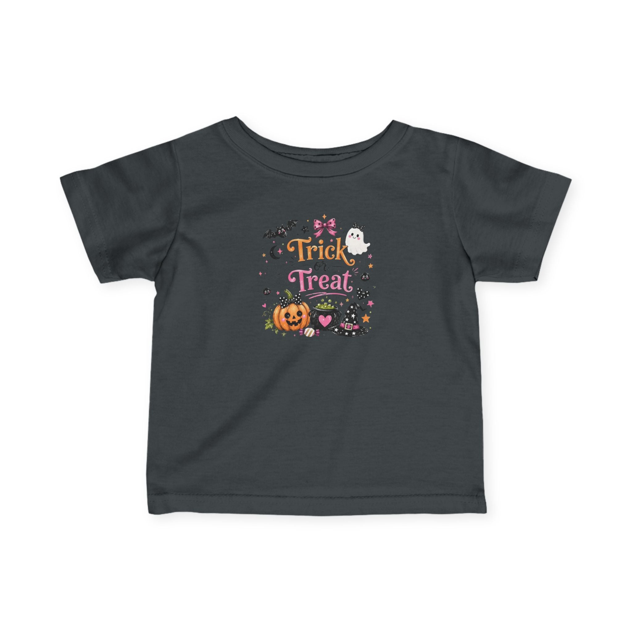 Infant Tee — Cute 'Trick or Treat' Halloween Pumpkin & Witch Hat Baby Shirt