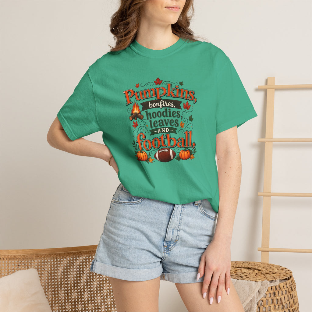 Fall Pumpkins Hoodies Leaves Football T‑Shirt