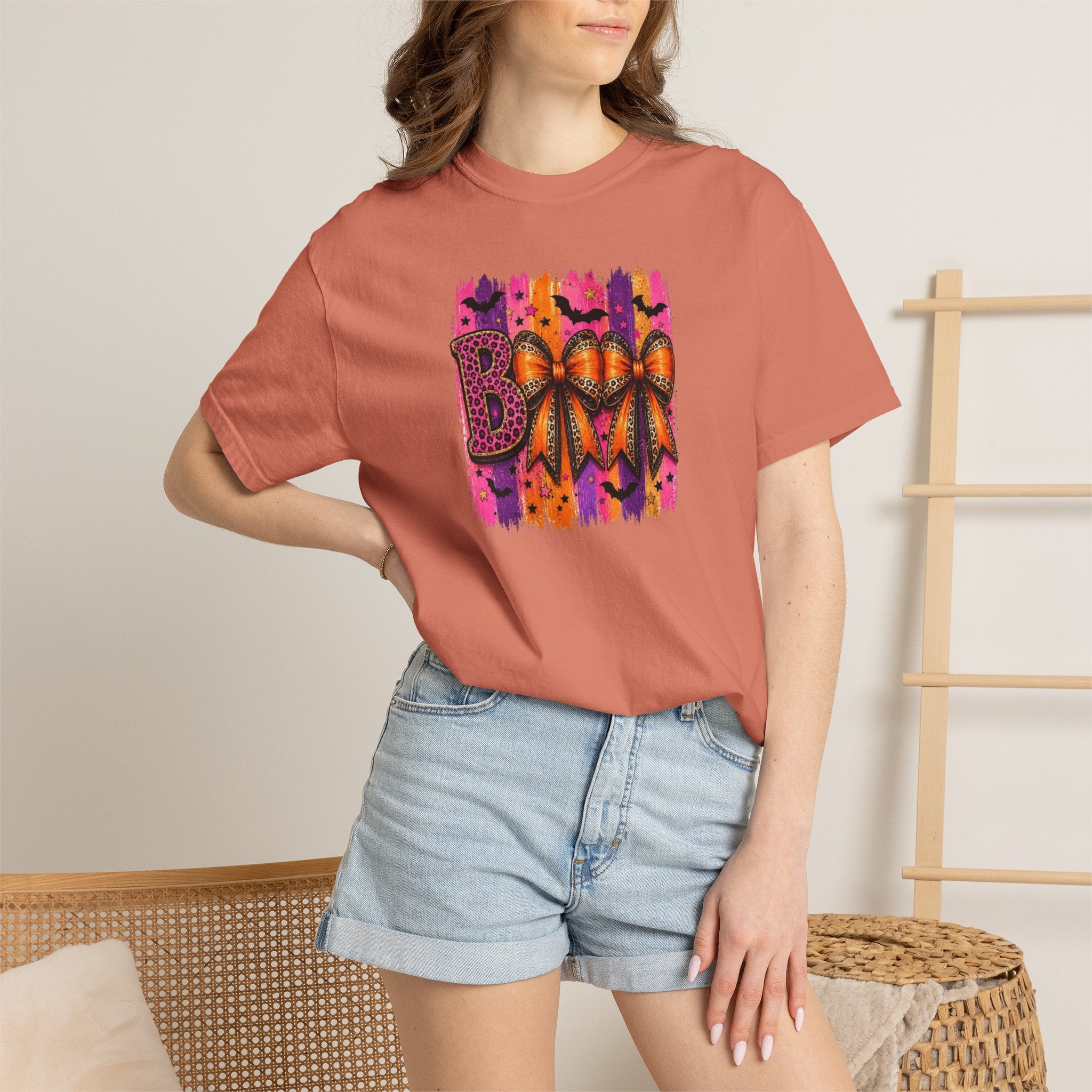 Boo Halloween Graphic T-Shirt — Colorful Spooky Pumpkin Design