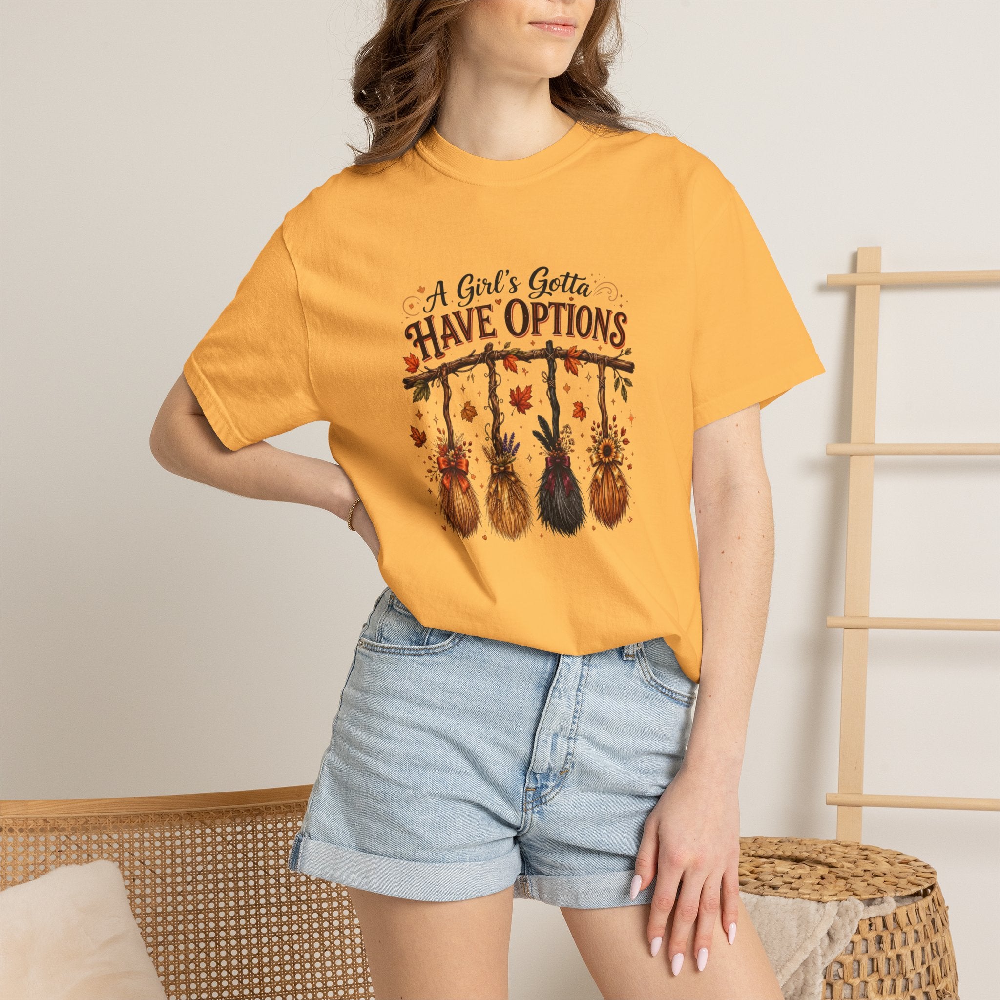 "A Girl's Gotta Have Options" Autumn Gnome Tee