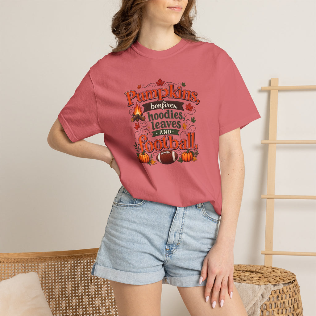 Fall Pumpkins Hoodies Leaves Football T‑Shirt