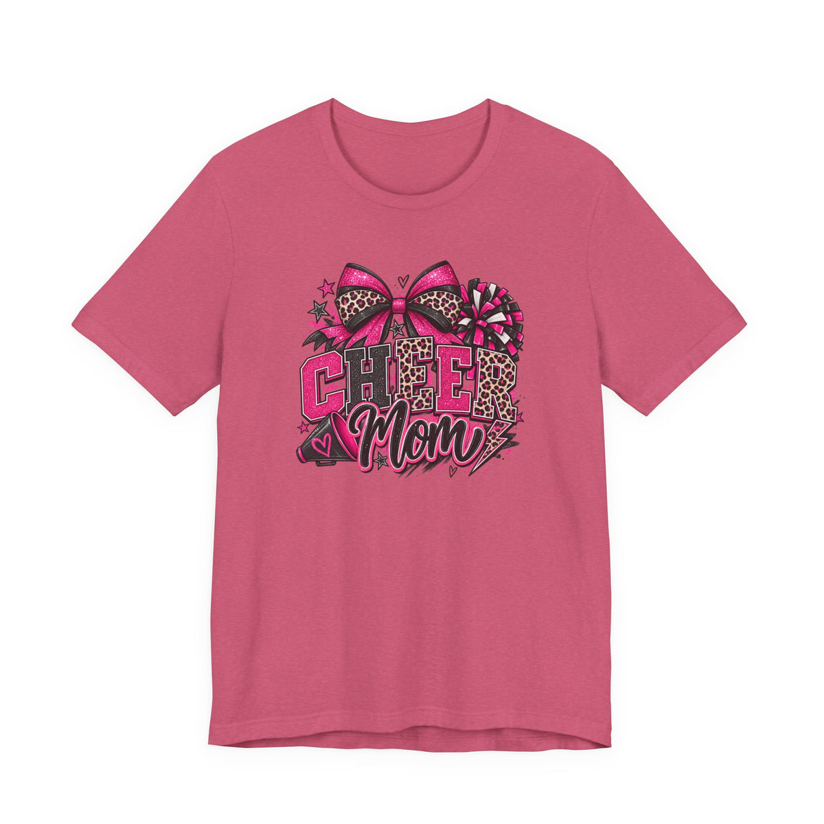 Pink Leopard Cheerleading Mom Tee