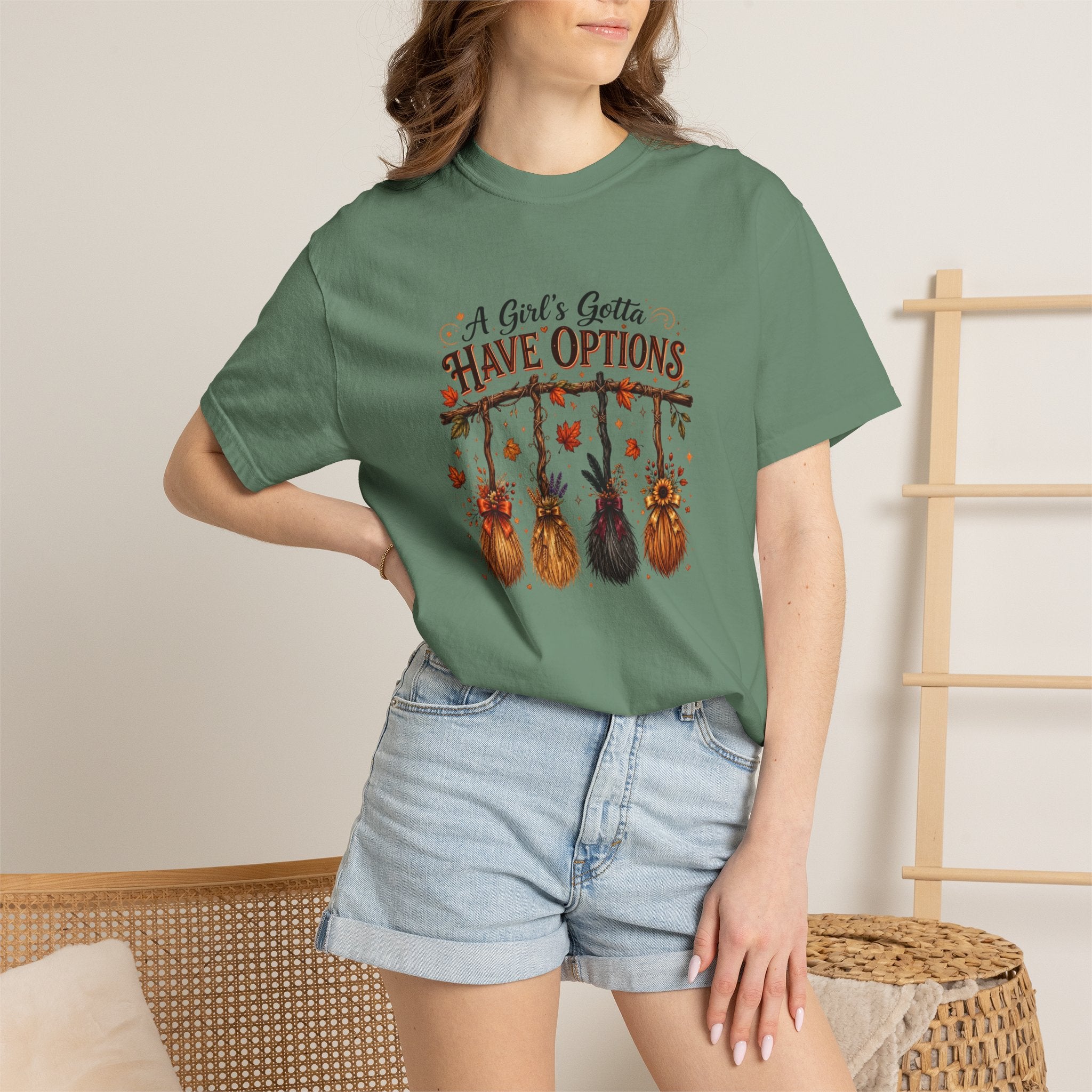 "A Girl's Gotta Have Options" Autumn Gnome Tee
