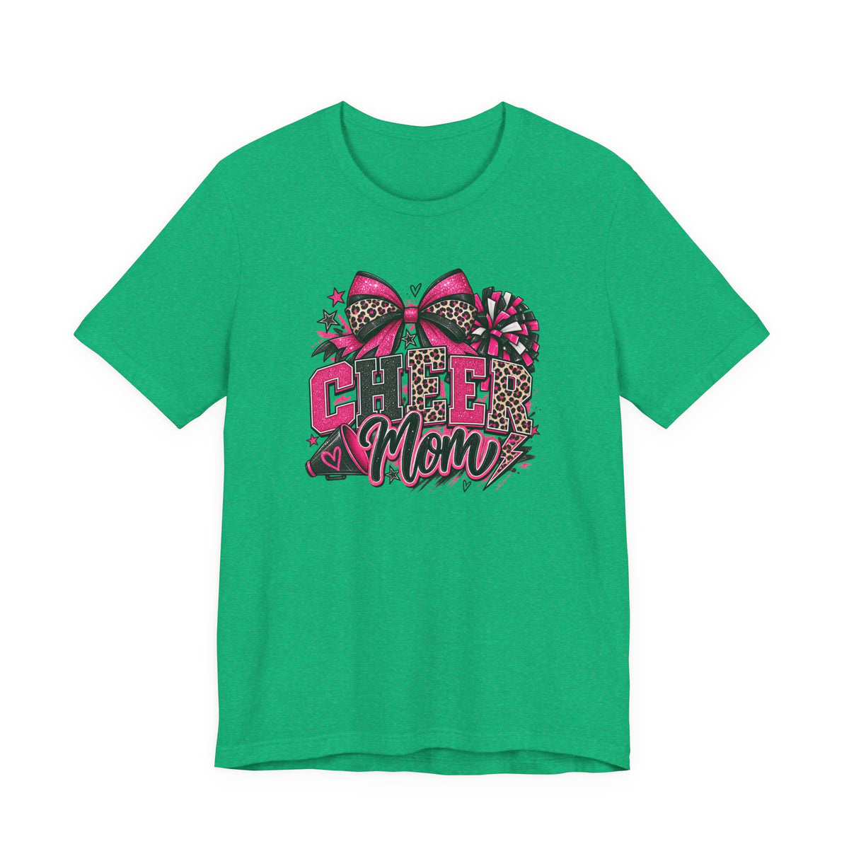 Pink Leopard Cheerleading Mom Tee