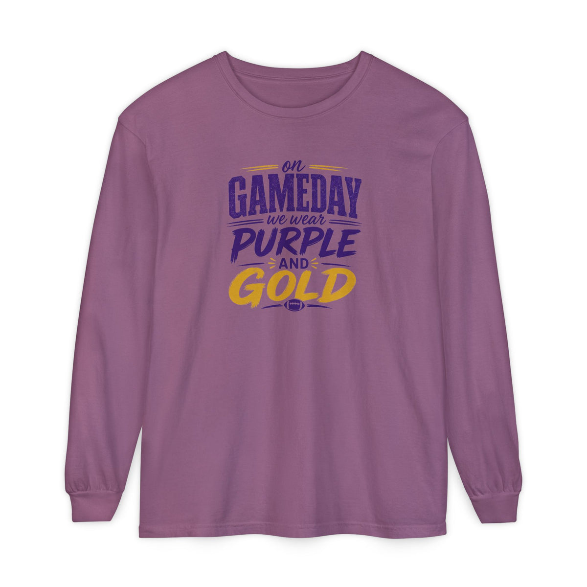 Gameday We Wear Purple and Gold Long Sleeve Tee