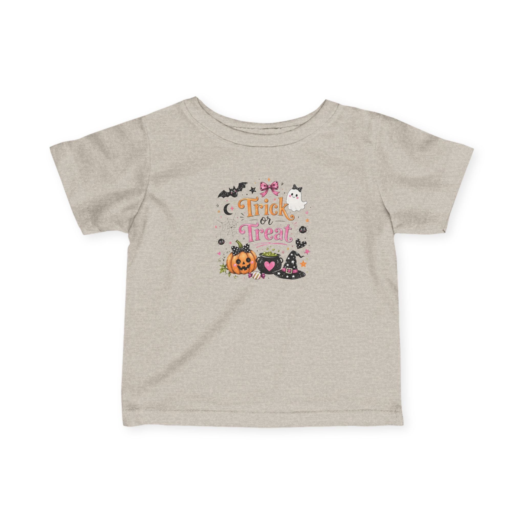 Infant Tee — Cute 'Trick or Treat' Halloween Pumpkin & Witch Hat Baby Shirt
