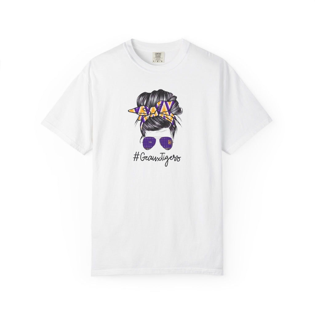 Gravtigers Hair Bun Sunglasses Graphic Tee