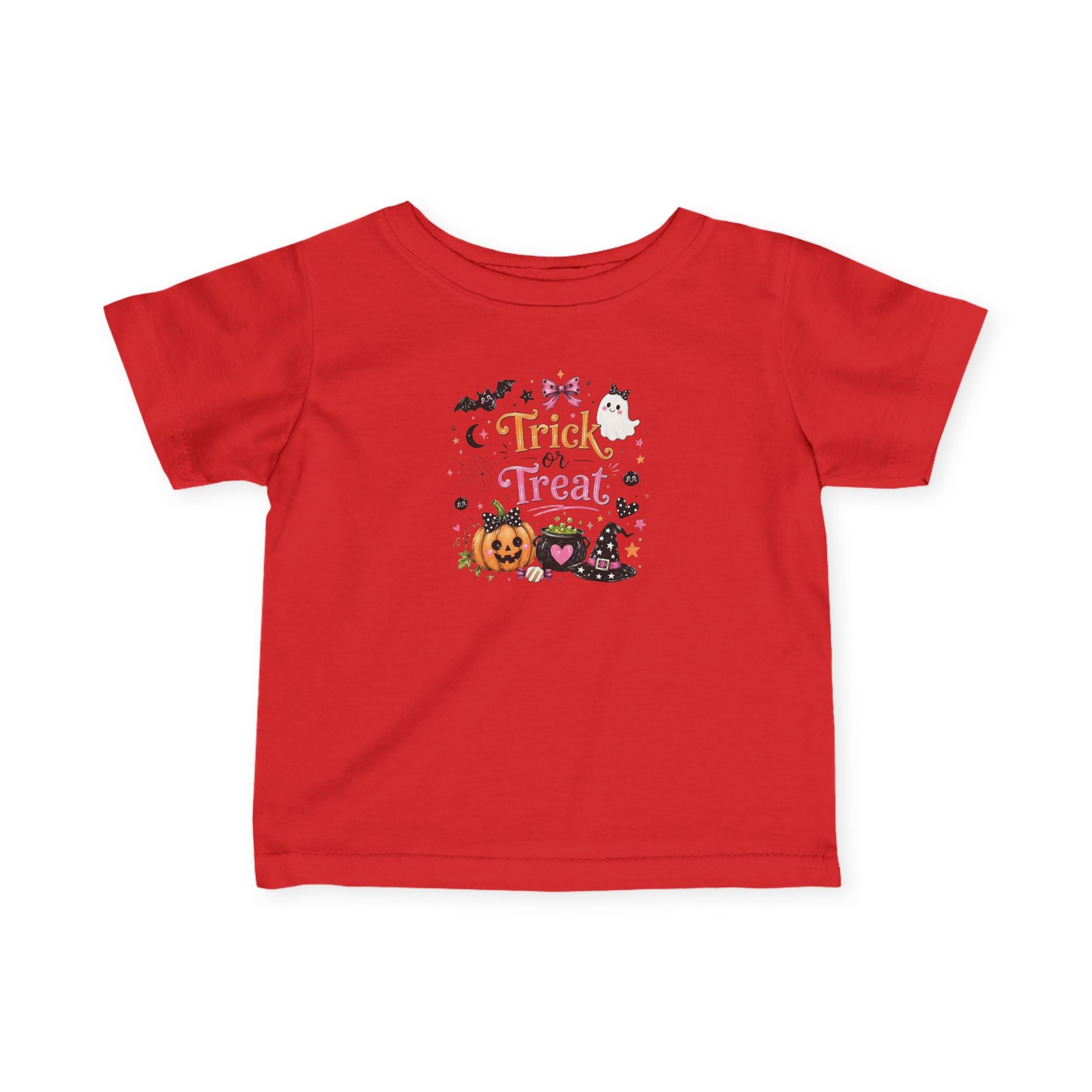 Infant Tee — Cute 'Trick or Treat' Halloween Pumpkin & Witch Hat Baby Shirt