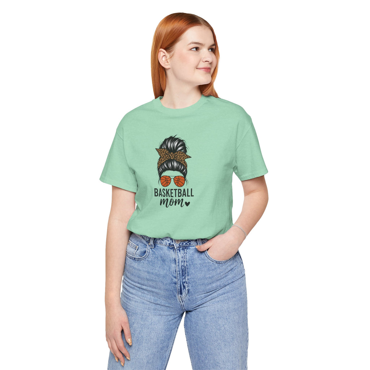 Graphic Basketball Sunglasses & Messy Bun Shirt