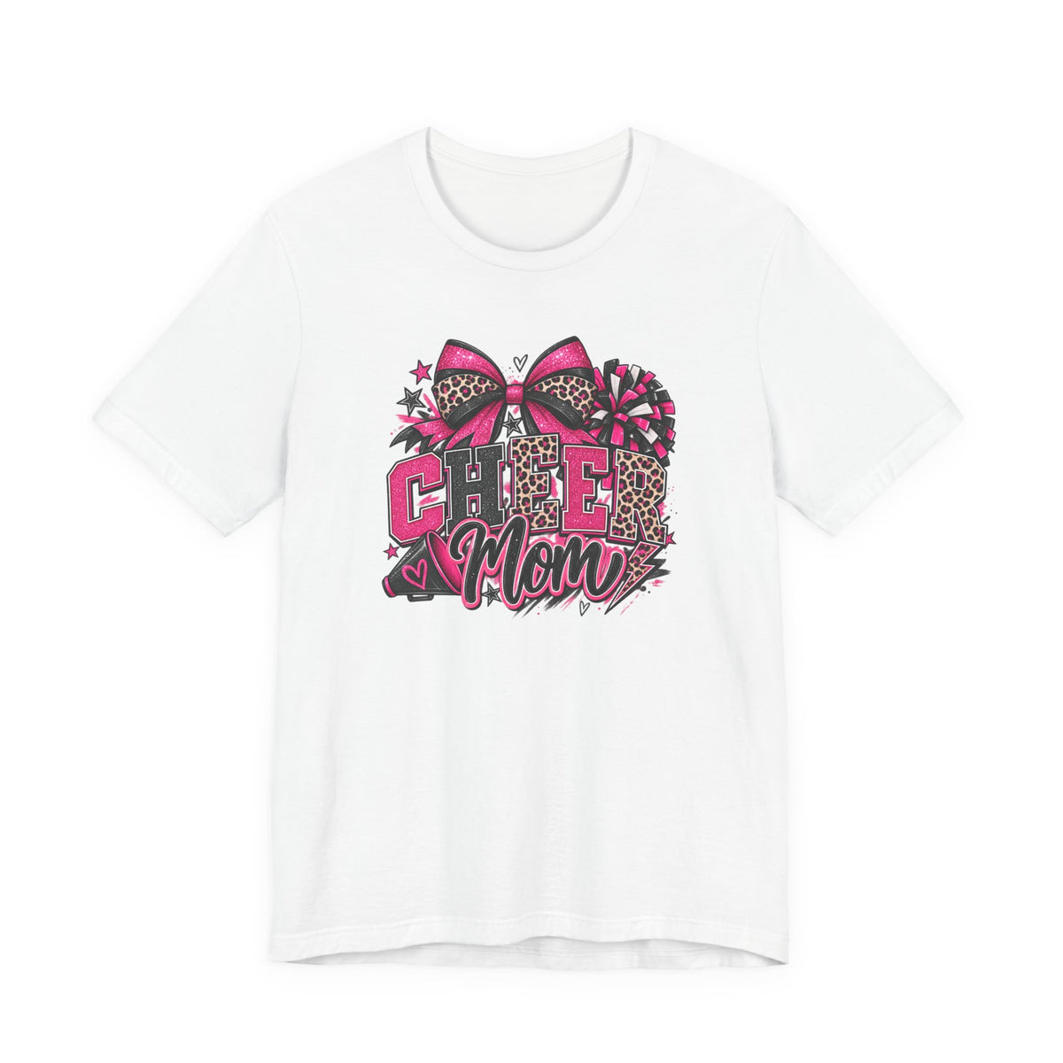 Pink Leopard Cheerleading Mom Tee