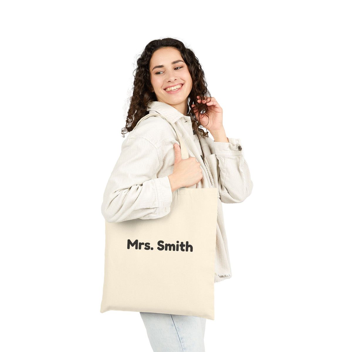 Personalized Teacher Apple Canvas Tote Bag