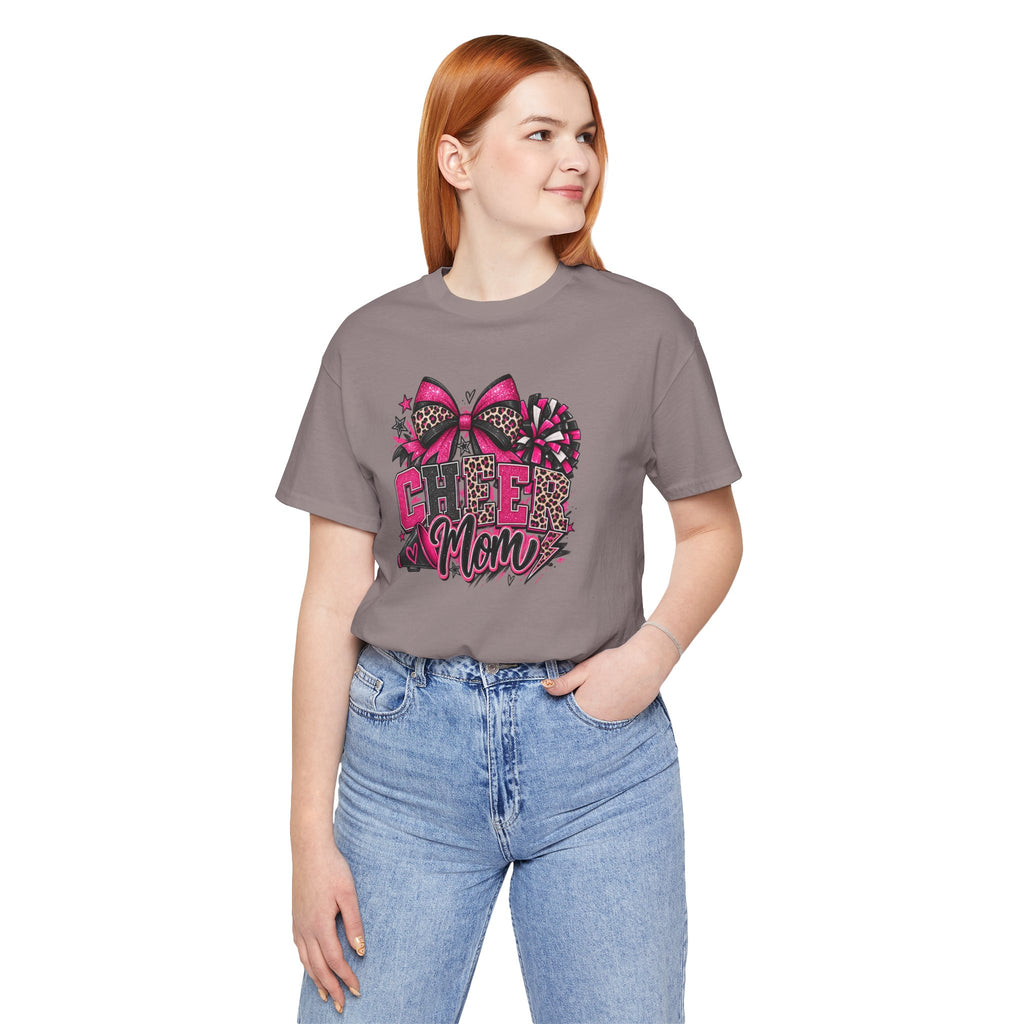 Pink Leopard Cheerleading Mom Tee